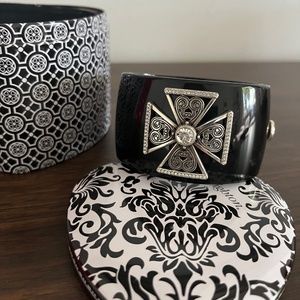 Brighton Black Cuff Bracelet - Magnetic Hinged
